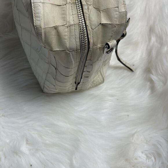 Coach Bleeker beige Croc Embossed Satchel Handbag 30449 - Picture 6 of 16